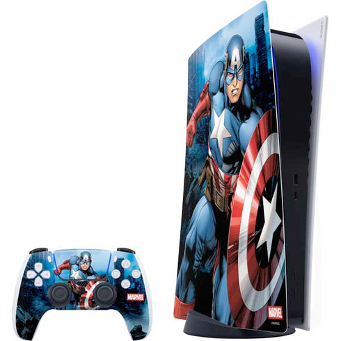 Marvel Captain America Portrait PlayStation PS5 Skins